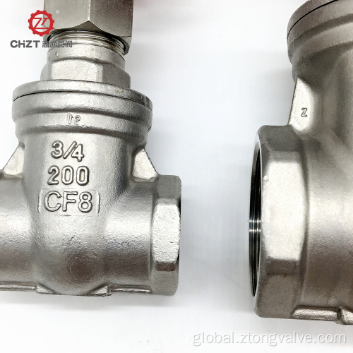 Stainless Steel CF3 Threaded Gate Valves Stainless steel gate valve Manufactory